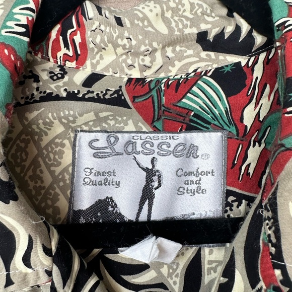 Lassen Men’s Retro Hawaiian Button Up Shirt Size XL Made In USA Beach Vacation - Picture 2 of 11